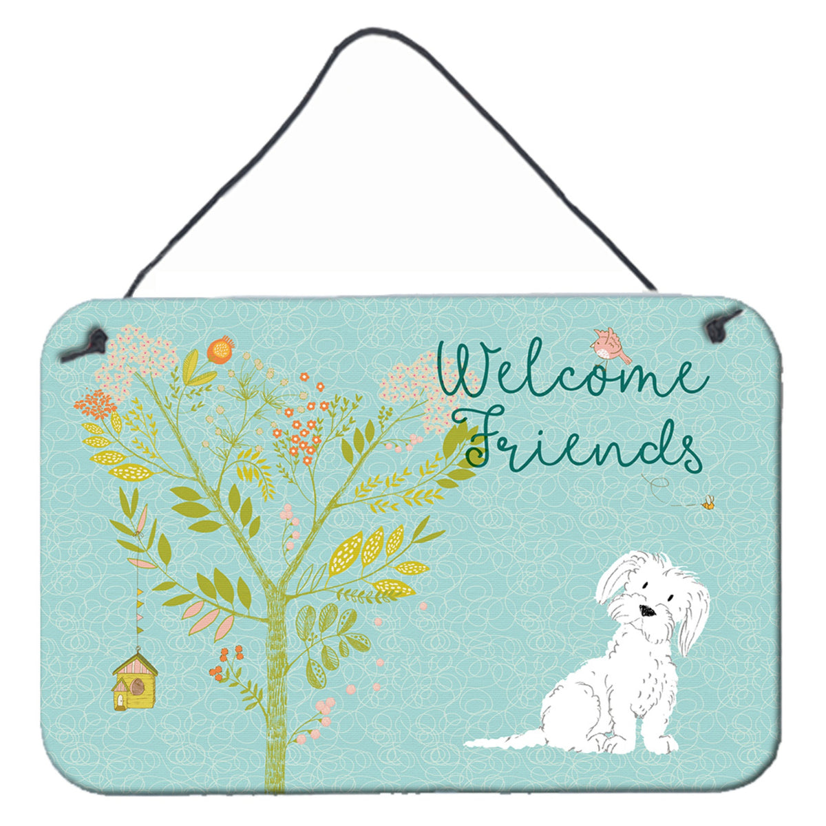 CarolineS Treasures Welcome Friends Maltese Metal Print, 8 Inch  Inch  H X 12 Inch  Inch  W