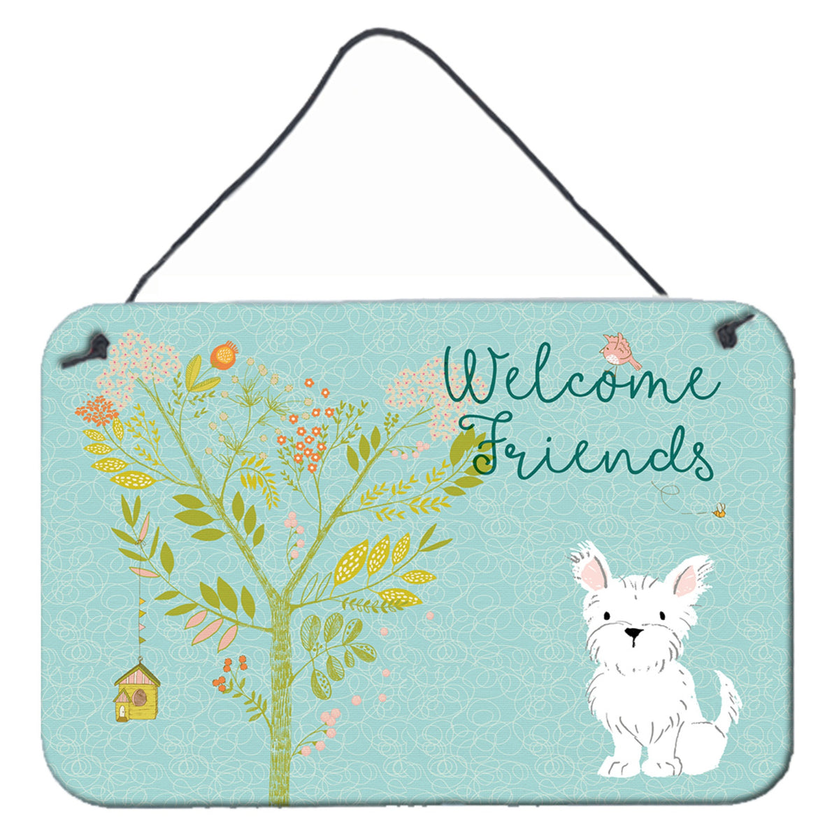 CarolineS Treasures Welcome Friends Westie Metal Print, 8Hx12W, Multicolor