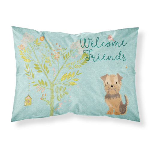 'Caroline'S Treasures Welcome Friends Yorkie Natural Ears Printed, Polyester, 250 Thread Count, Envelope Closure Pillowcase, St