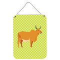 CarolineS Treasures Zebu Indicine Cow Green Metal Print, 16Hx12W, Multicolor