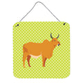 CarolineS Treasures Green Zebu Indicine Cow Metal Print, 6 Inch  Inch  H X 6 Inch  Inch  W
