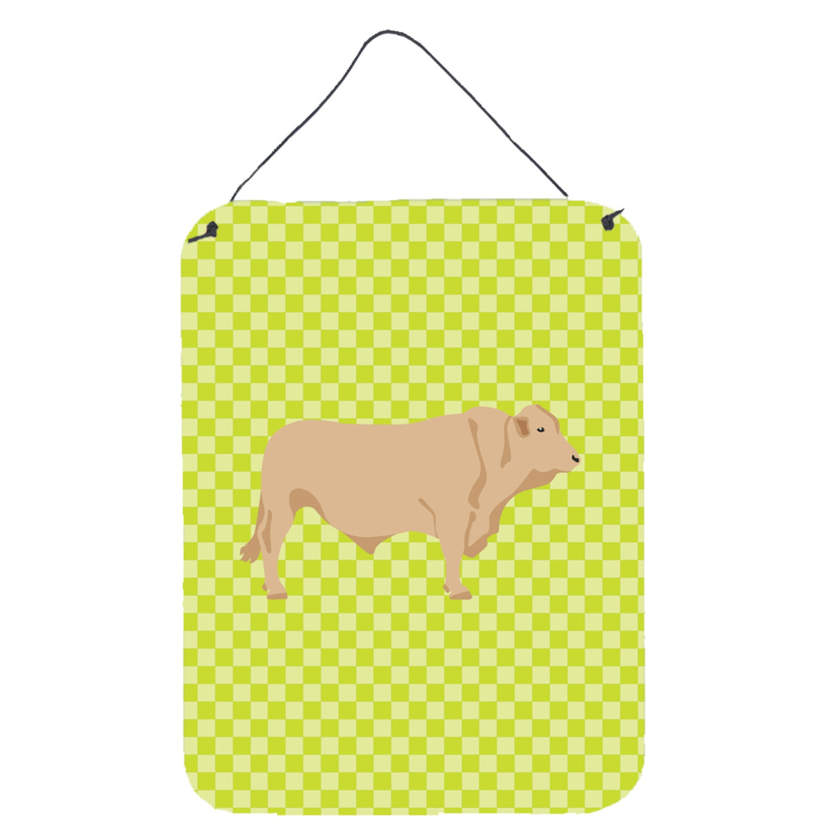 CarolineS Treasures Charolais Cow Green Metal Print, 16Hx12W, Multicolor