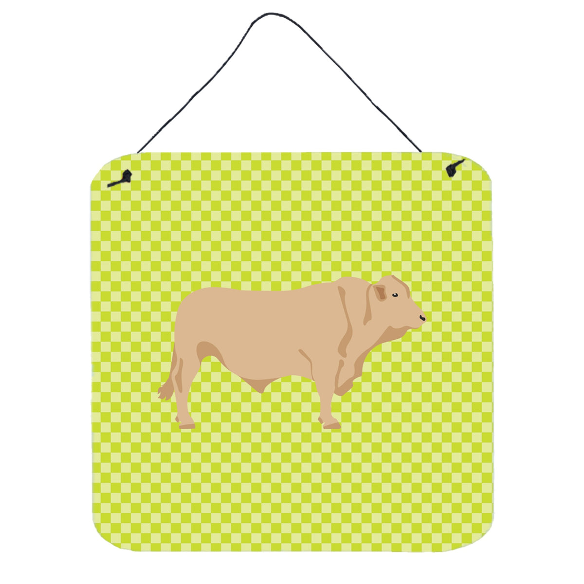 CarolineS Treasures Green Charolais Cow Metal Print, 6Hx6W