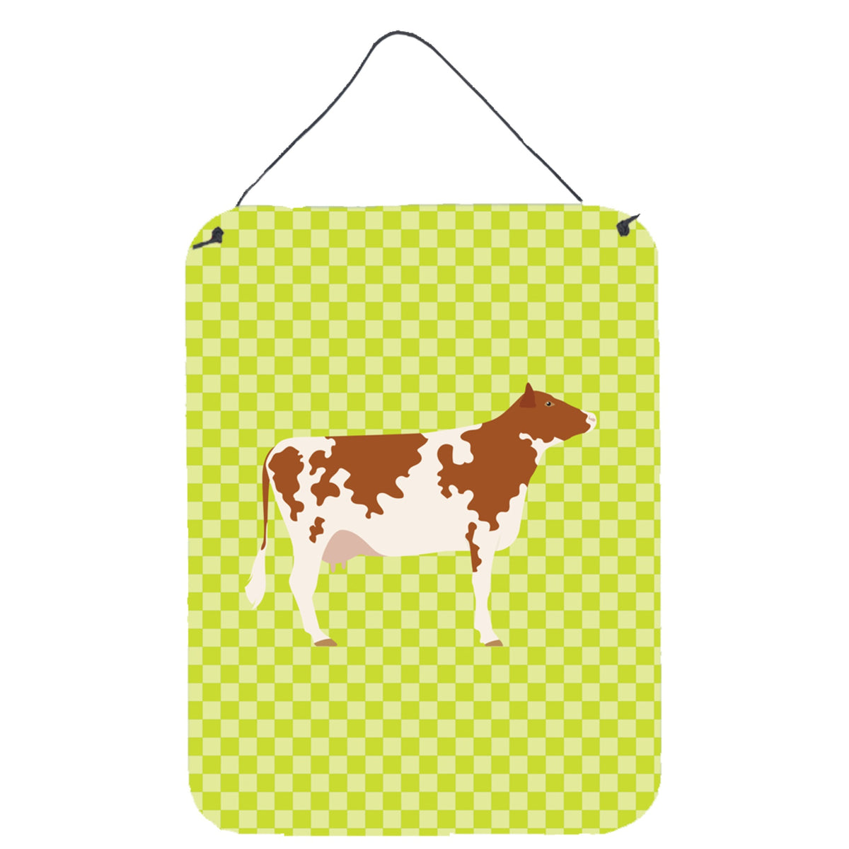 CarolineS Treasures Ayrshire Cow Green Metal Print, 16Hx12W, Multicolor