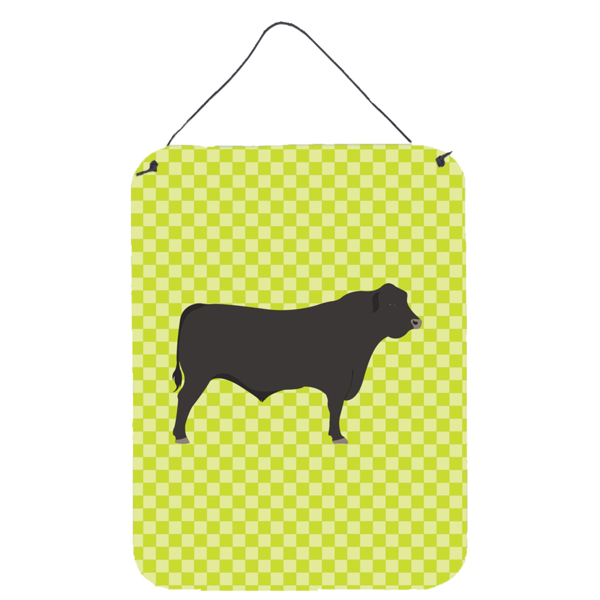 CarolineS Treasures Black Angus Cow Green Metal Print, 16Hx12W, Multicolor