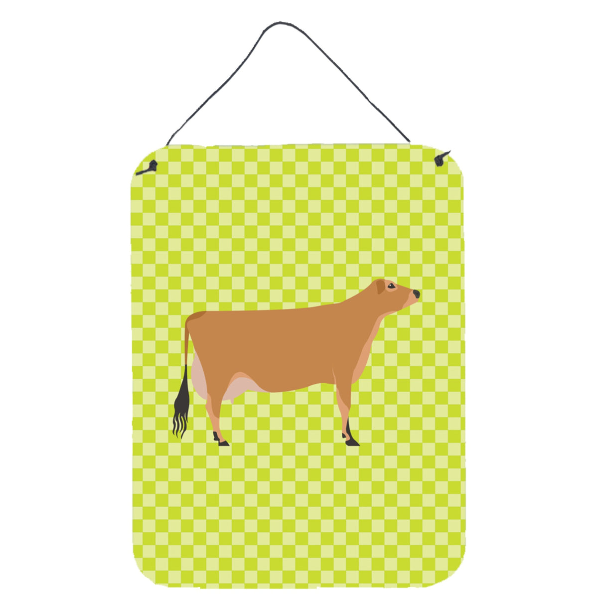 CarolineS Treasures Jersey Cow Green Metal Print, 16Hx12W, Multicolor
