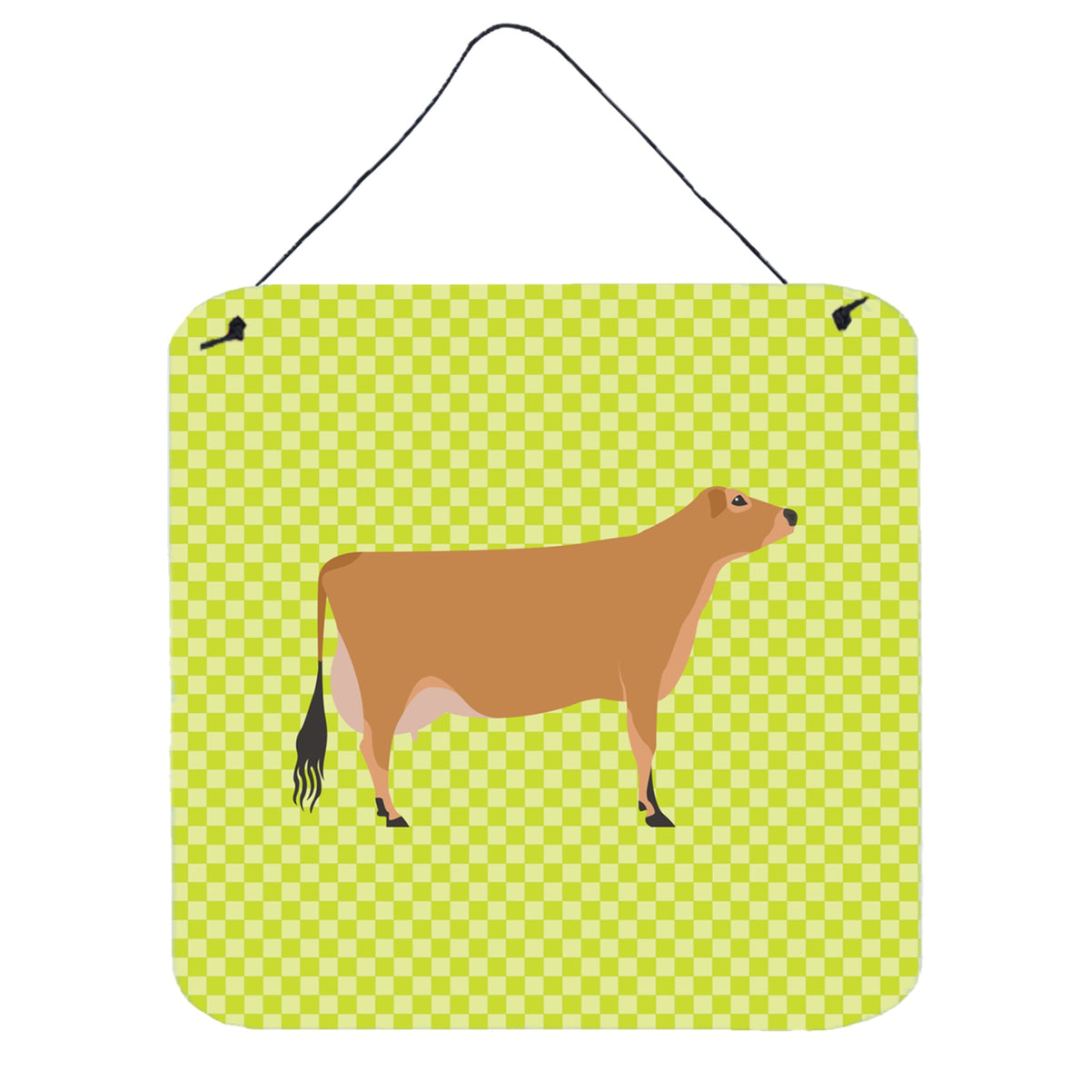 CarolineS Treasures Green Jersey Cow Metal Print, 6Hx6W