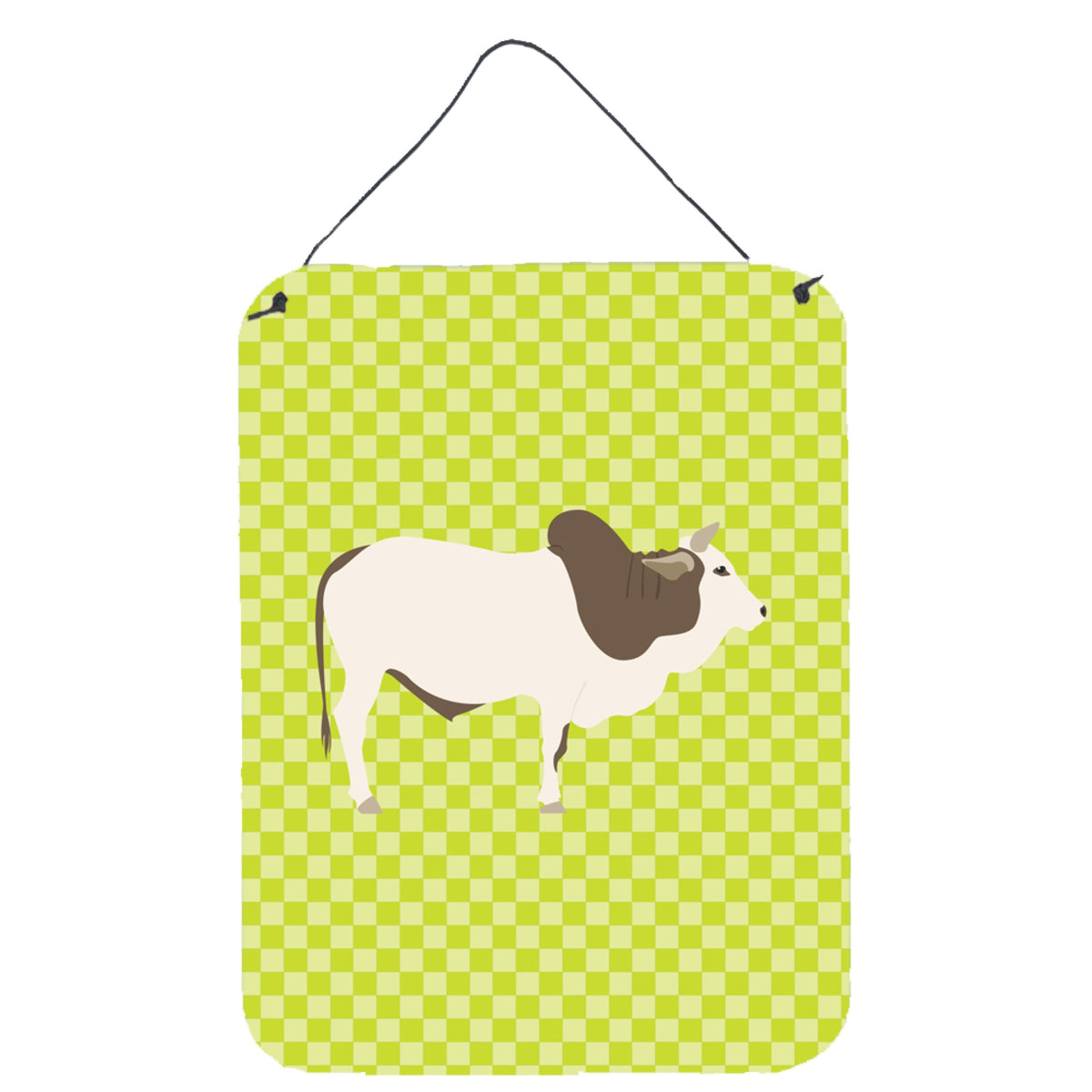 CarolineS Treasures Malvi Cow Green Metal Print, 16Hx12W, Multicolor