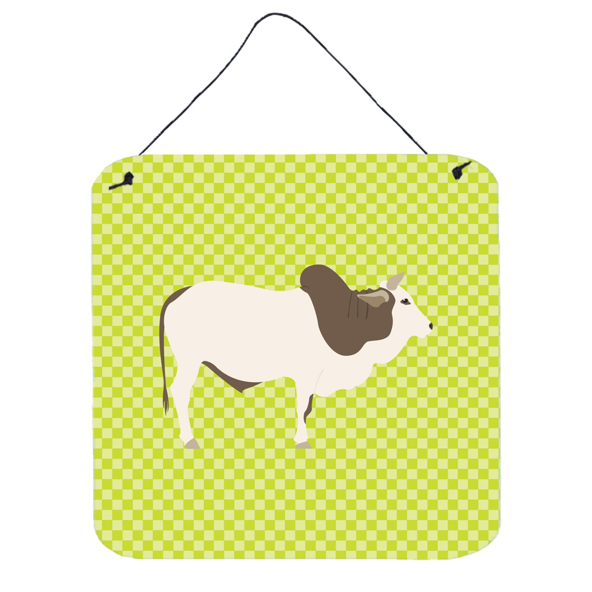 CarolineS Treasures Green Malvi Cow Metal Print, 6Hx6W