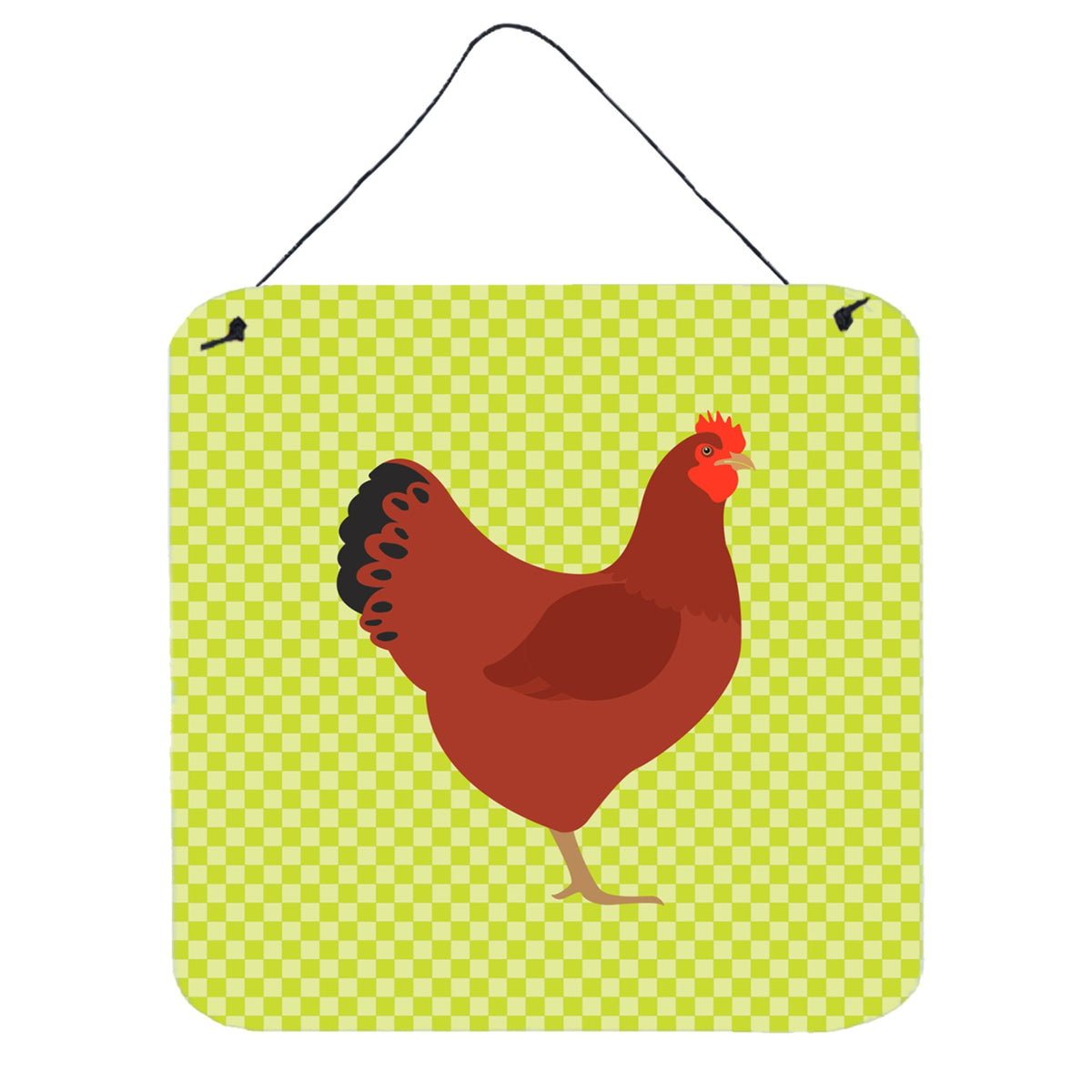 CarolineS Treasures Green New Hampshire Red Chicken Metal Print, 6Hx6W
