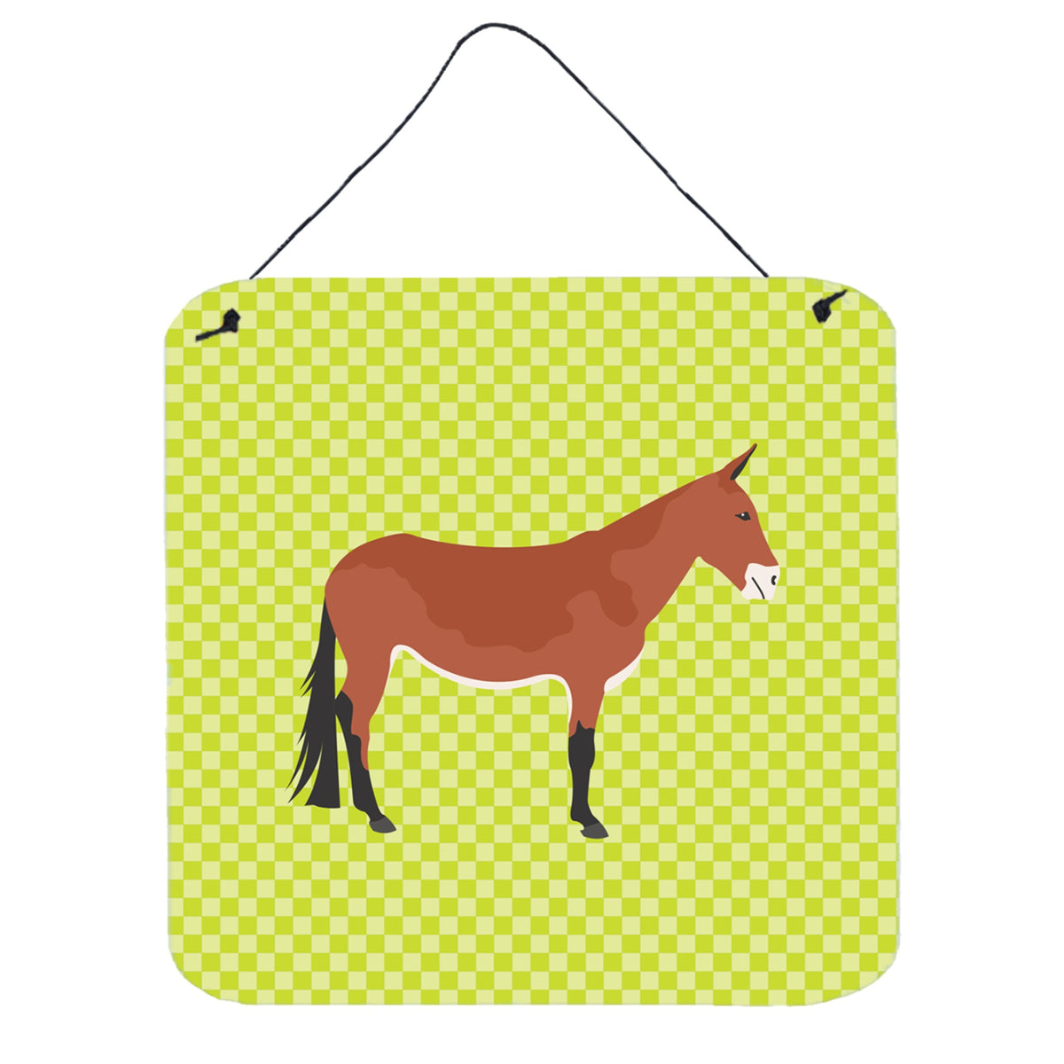 CarolineS Treasures Green Mule Metal Print, 6Hx6W