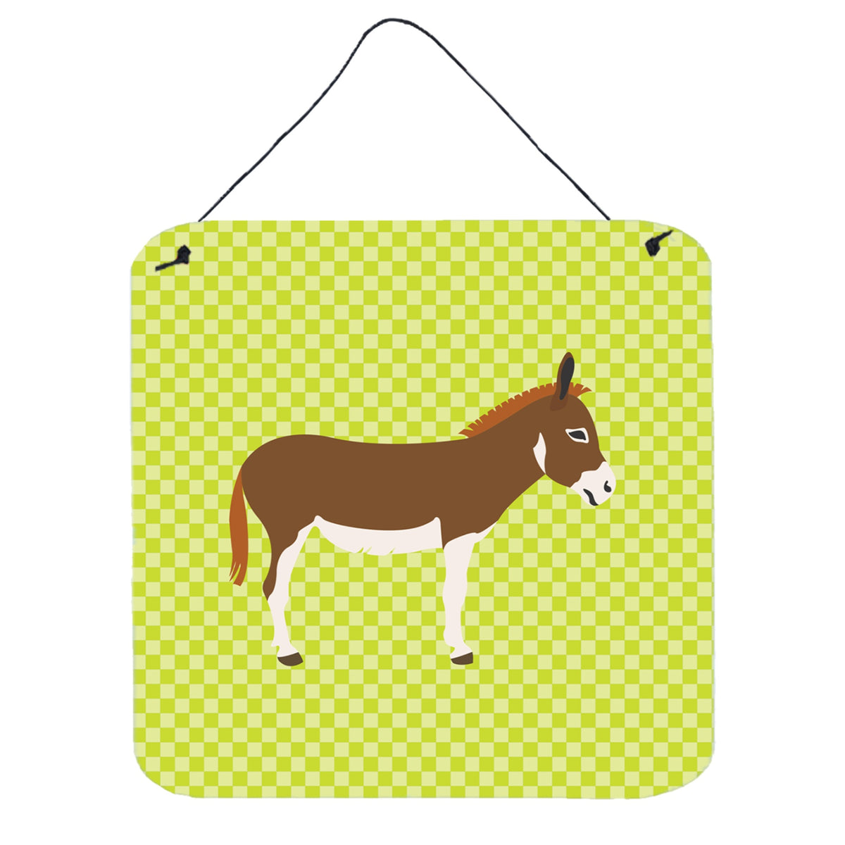 CarolineS Treasures Green Miniature Mediterranian Donkey Metal Print, 6Hx6W