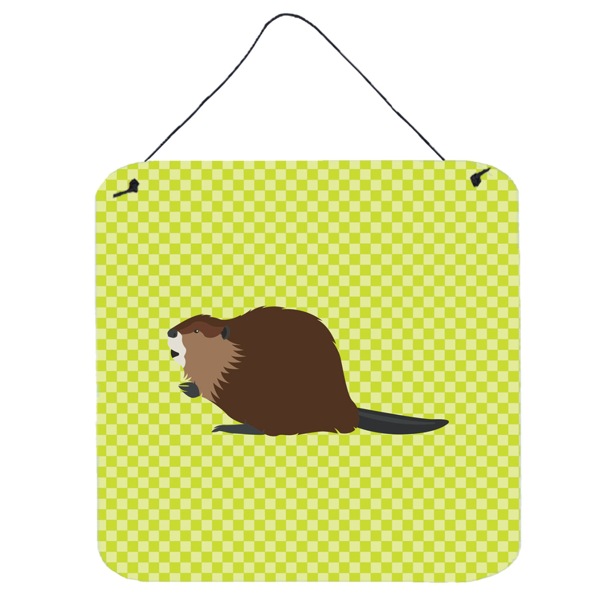 CarolineS Treasures Green Eurasian Beaver Metal Print, 6 Inch  Inch  H X 6 Inch  Inch  W