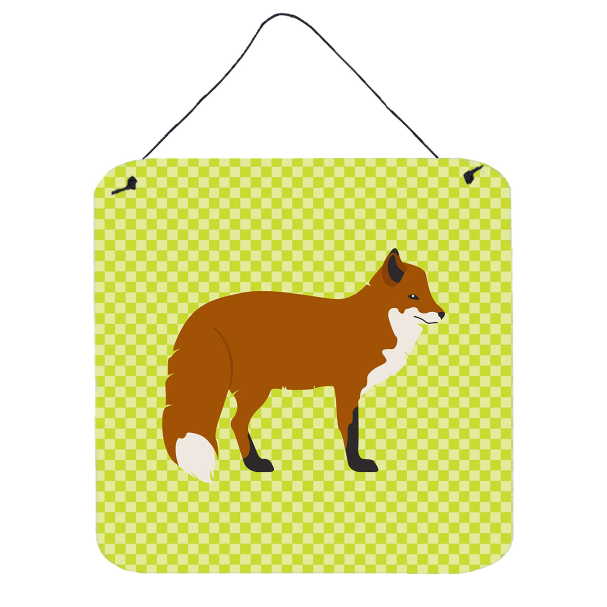CarolineS Treasures Green Red Fox Metal Print, 6 Inch  Inch  H X 6 Inch  Inch  W