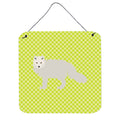 CarolineS Treasures Green White Arctic Fox Metal Print, 6 Inch  Inch  H X 6 Inch  Inch  W