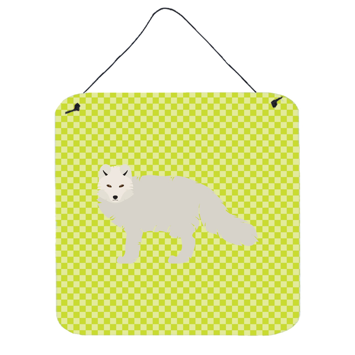 CarolineS Treasures Green White Arctic Fox Metal Print, 6 Inch  Inch  H X 6 Inch  Inch  W
