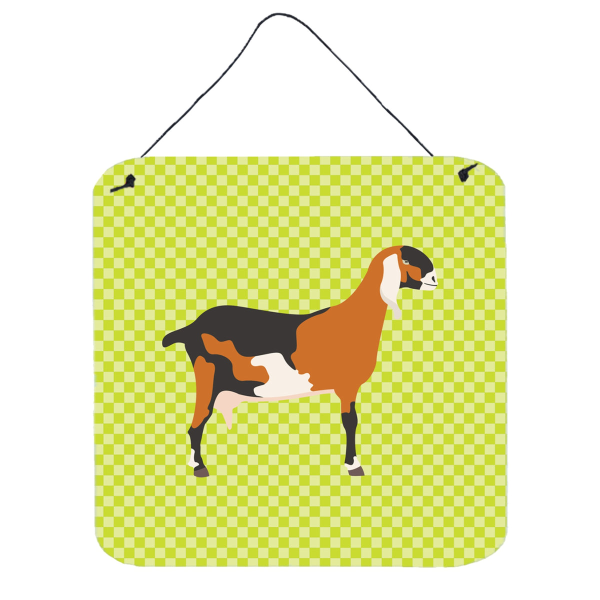 CarolineS Treasures Green Anglo Nubian Goat Metal Print, 6Hx6W