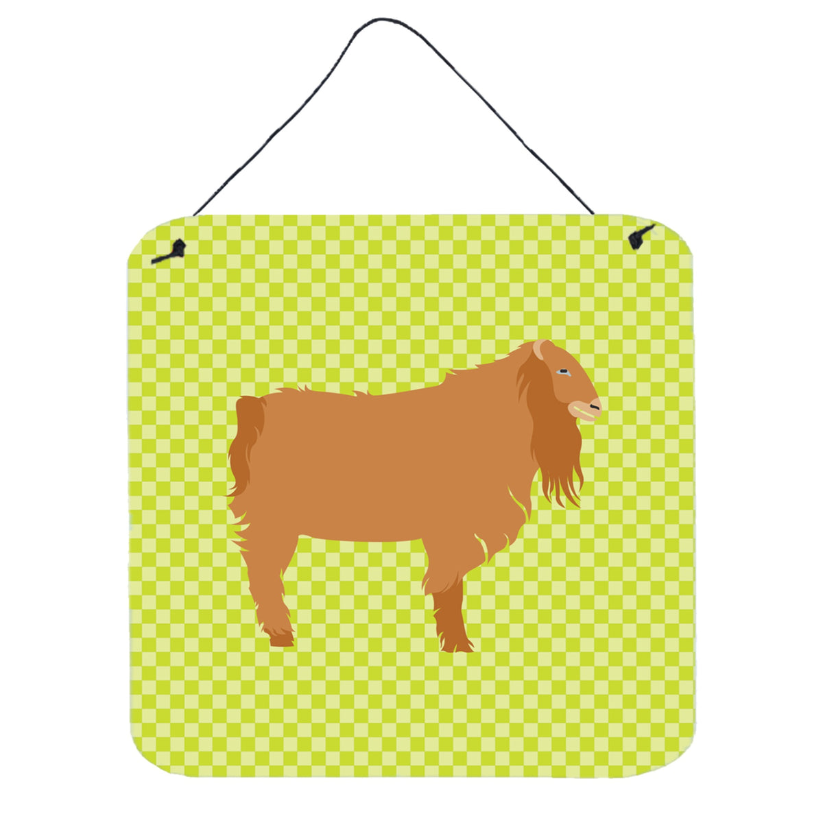 CarolineS Treasures Green American Lamancha Goat Metal Print, 6Hx6W