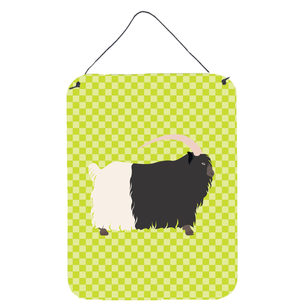CarolineS Treasures Welsh Blacknecked Goat Green Metal Print, 16Hx12W, Multicolor