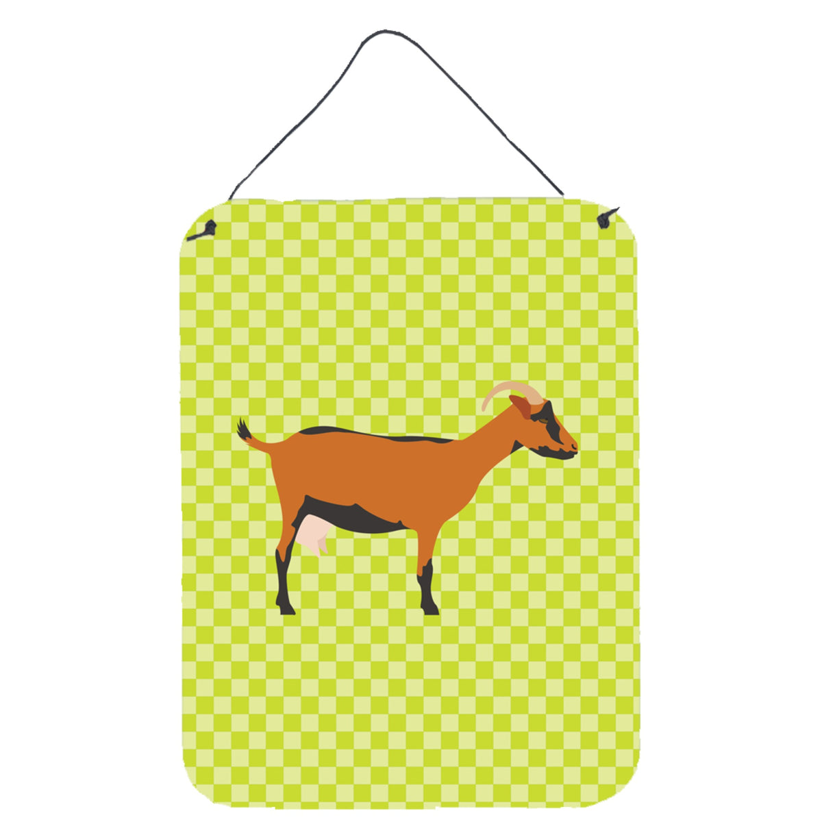 CarolineS Treasures Oberhasli Goat Green Metal Print, 16Hx12W, Multicolor