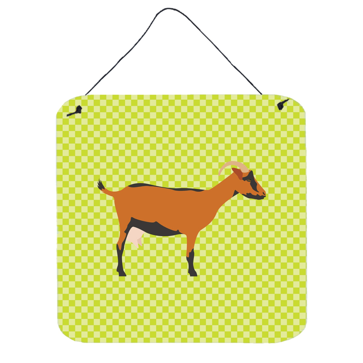 CarolineS Treasures Green Oberhasli Goat Metal Print, 6Hx6W