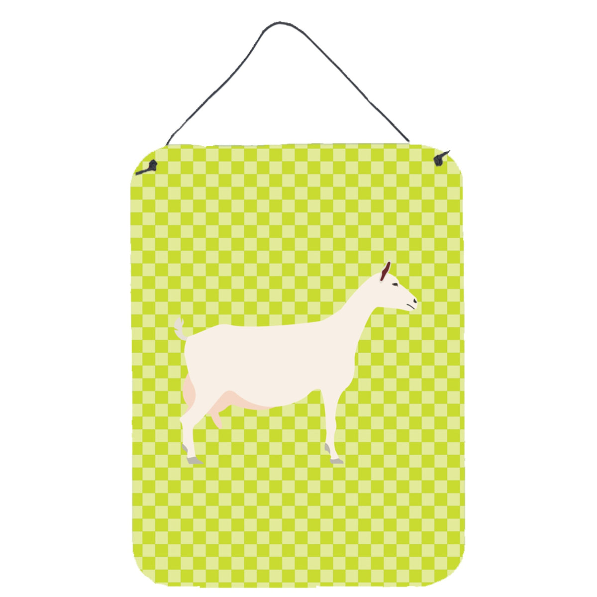 CarolineS Treasures Saanen Goat Green Metal Print, 16Hx12W, Multicolor