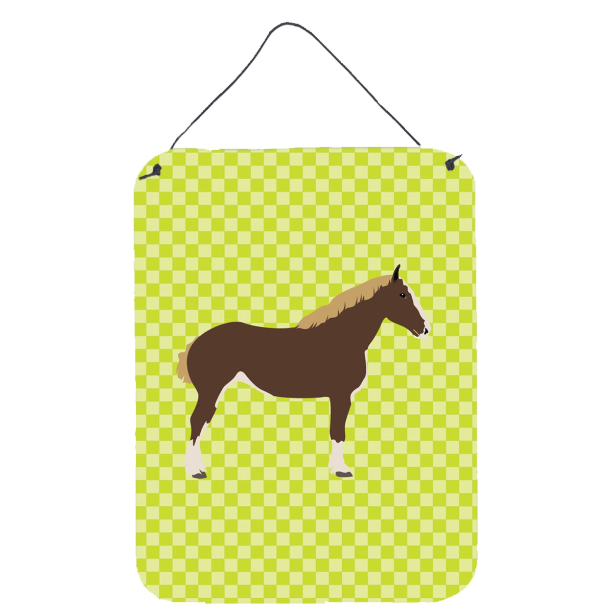 CarolineS Treasures Percheron Horse Green Metal Print, 16Hx12W, Multicolor