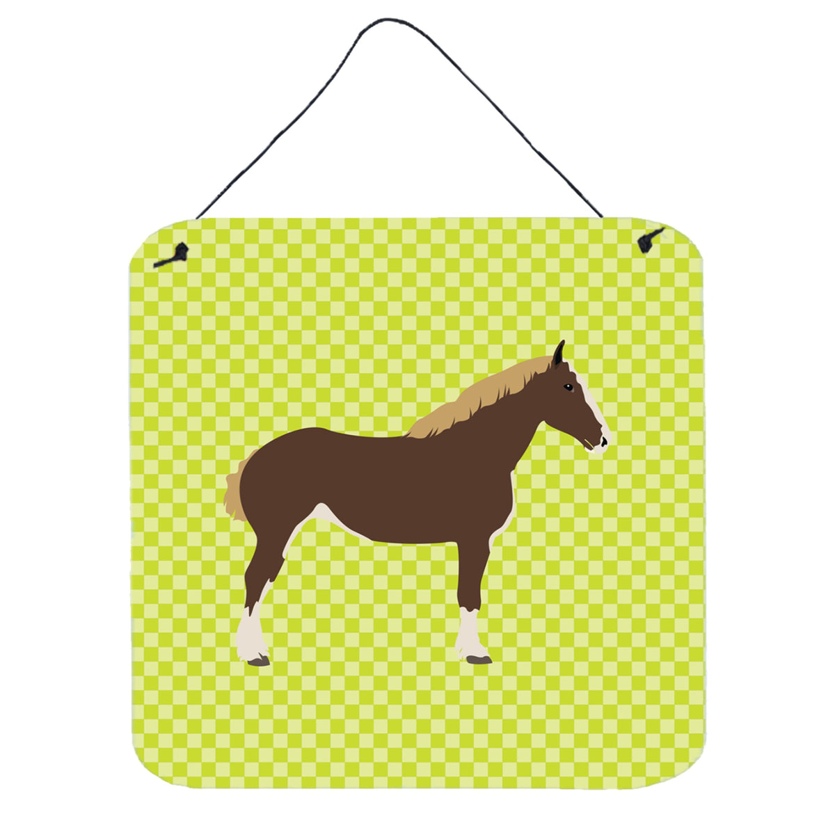 CarolineS Treasures Green Percheron Horse Metal Print, 6Hx6W