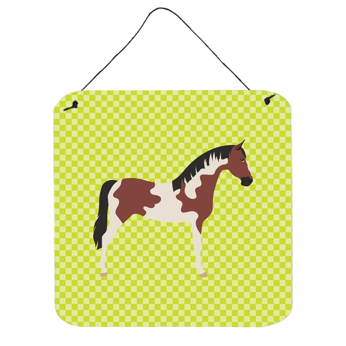 CarolineS Treasures Green Pinto Horse Metal Print, 6Hx6W