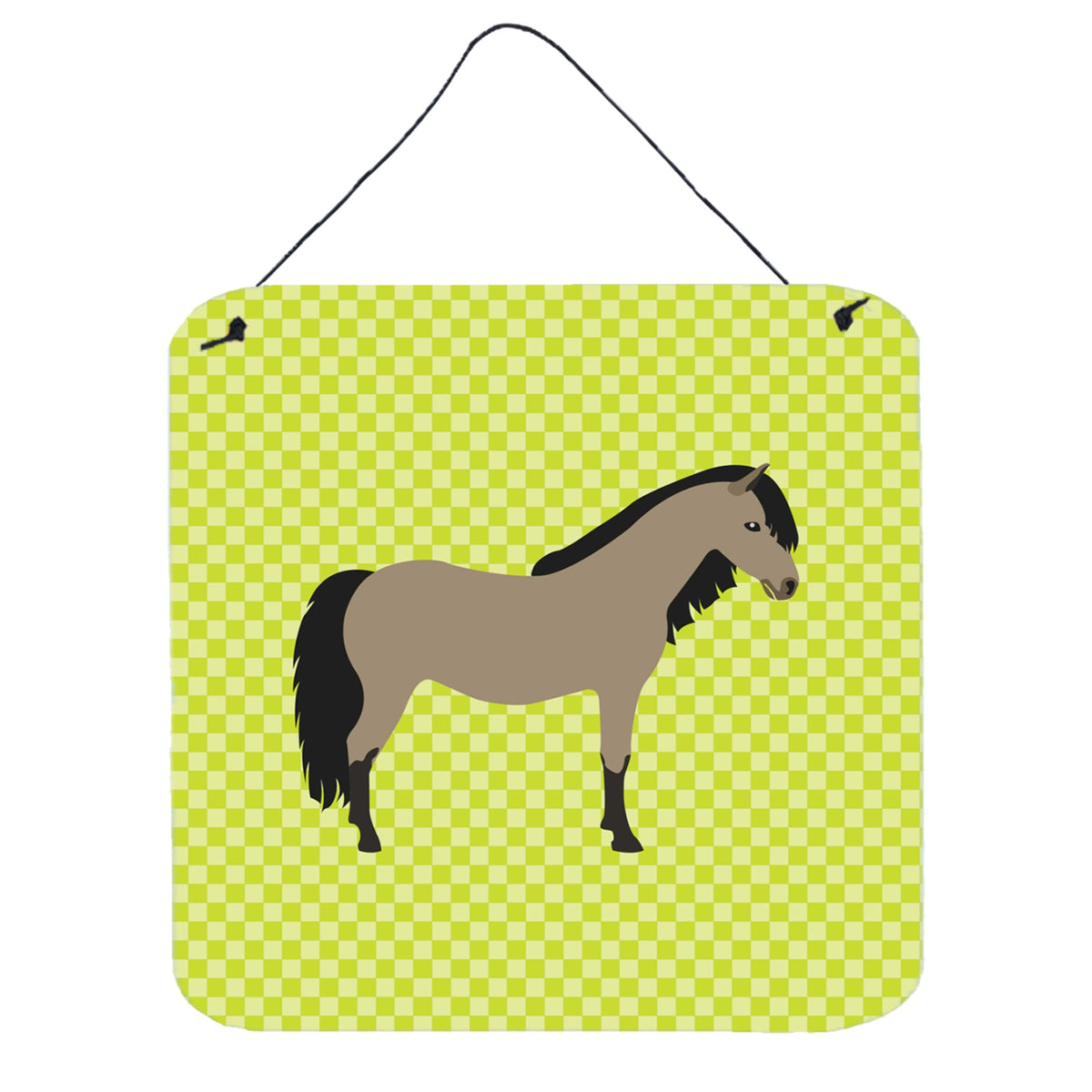 CarolineS Treasures Green Welsh Pony Horse Metal Print, 6Hx6W