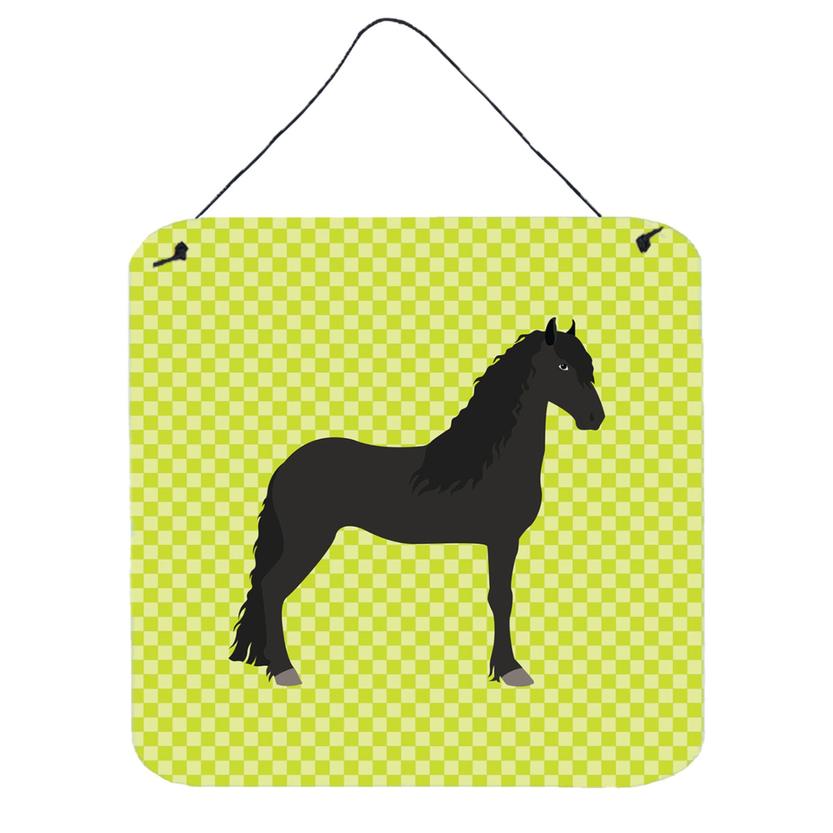 CarolineS Treasures Green Friesian Horse Metal Print, 6 Inch  Inch  H X 6 Inch  Inch  W