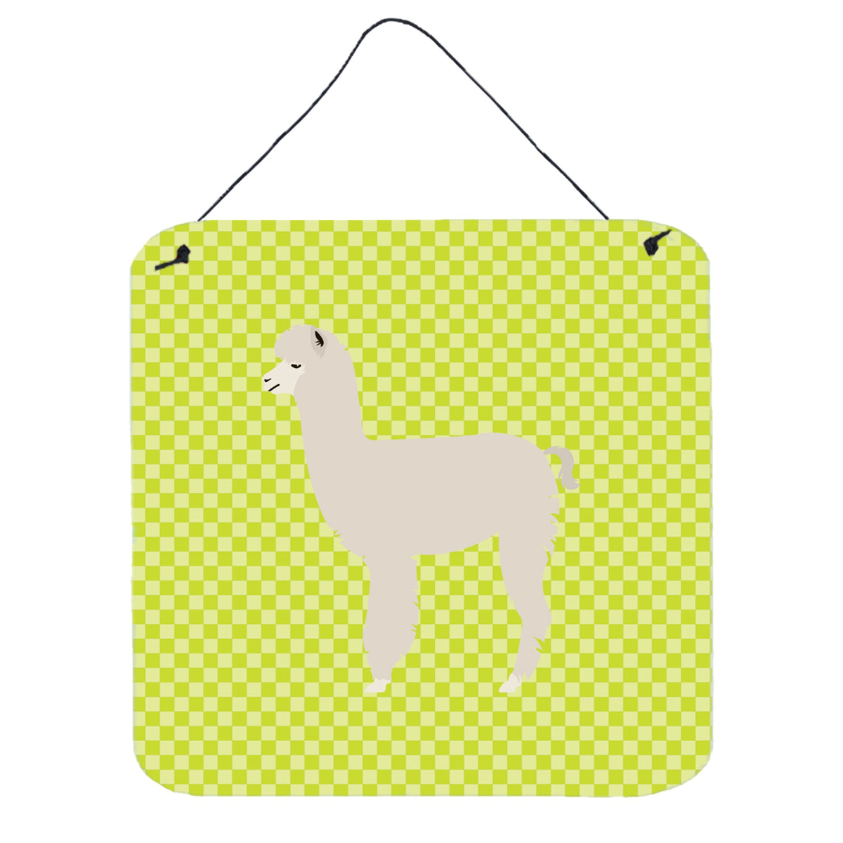 CarolineS Treasures Green Alpaca Metal Print, 6 Inch  Inch  H X 6 Inch  Inch  W