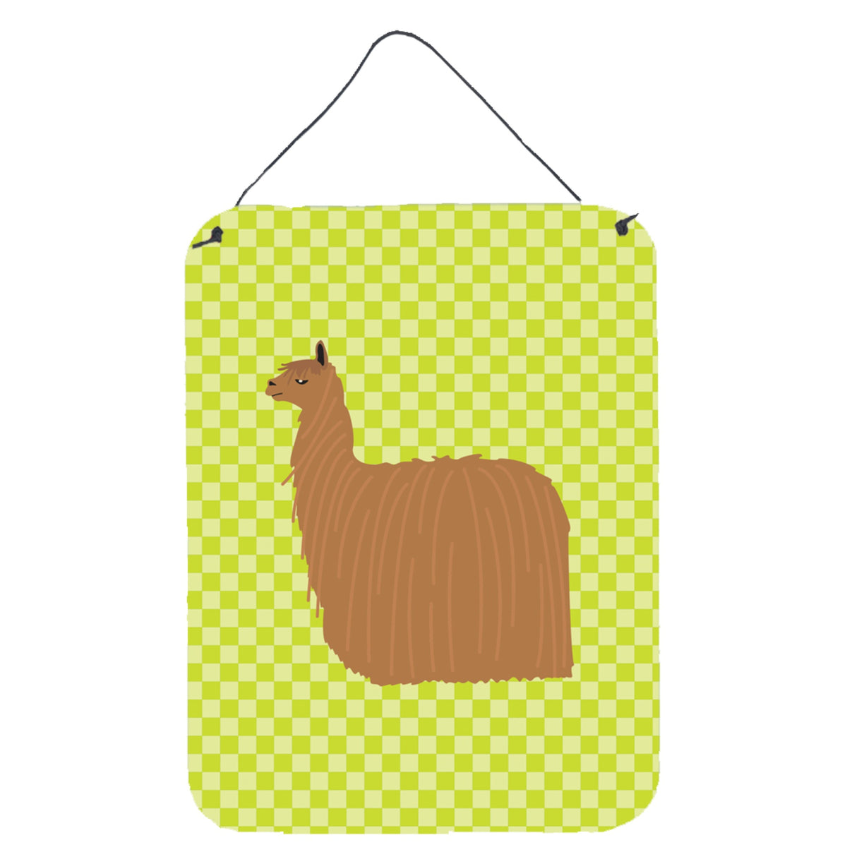 CarolineS Treasures Alpaca Suri Green Metal Print, 16Hx12W, Multicolor