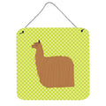 CarolineS Treasures Green Alpaca Suri Metal Print, 6Hx6W