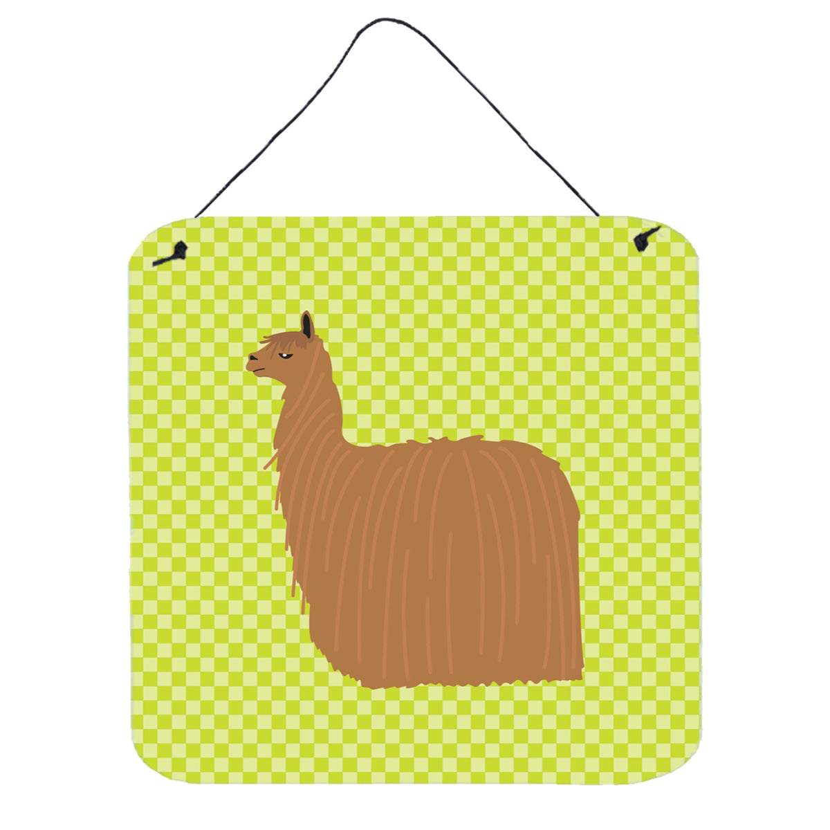 CarolineS Treasures Green Alpaca Suri Metal Print, 6Hx6W