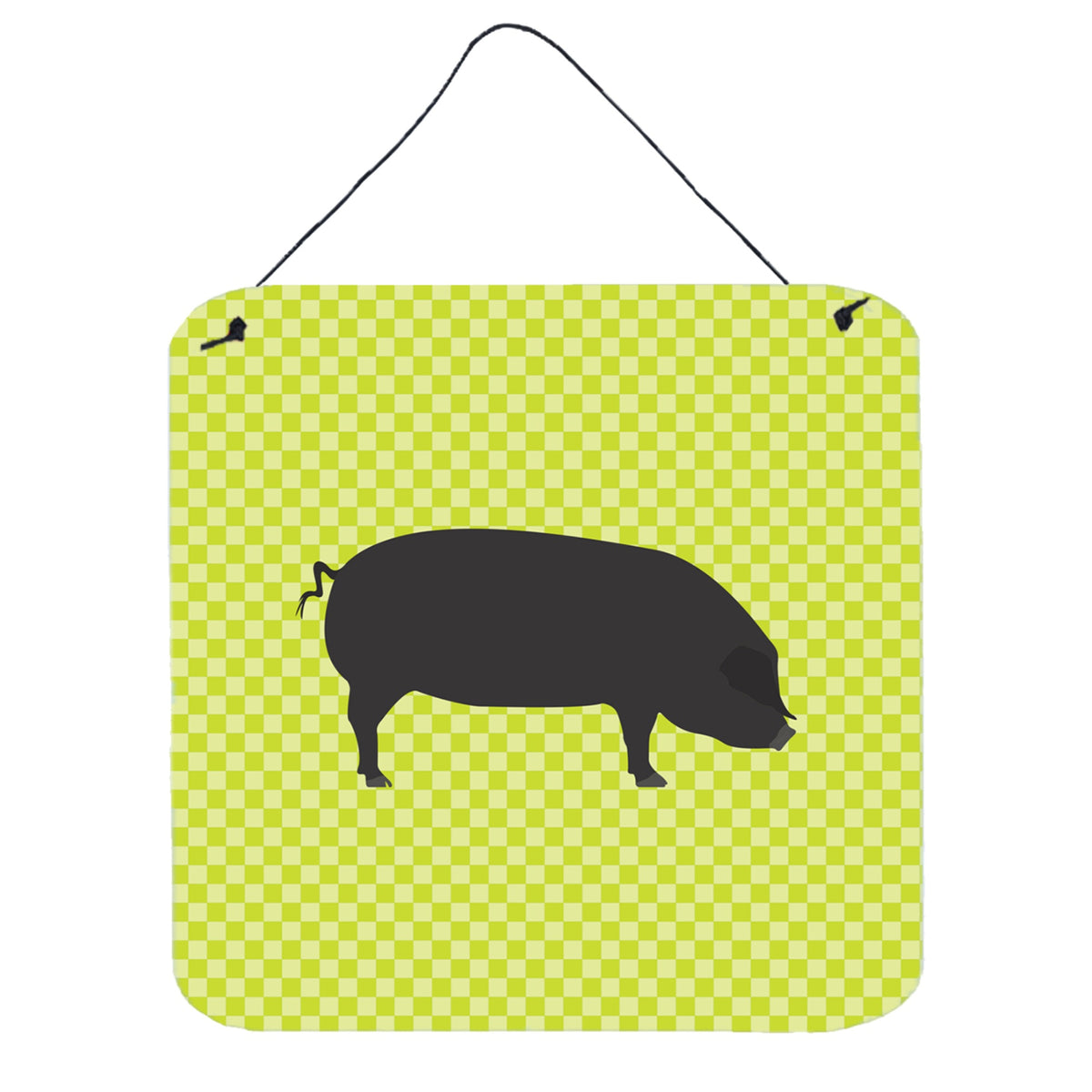 CarolineS Treasures Green Devon Large Black Pig Metal Print, 6 Inch  Inch  H X 6 Inch  Inch  W