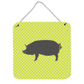 CarolineS Treasures Green Berkshire Pig Metal Print, 6 Inch  Inch  H X 6 Inch  Inch  W