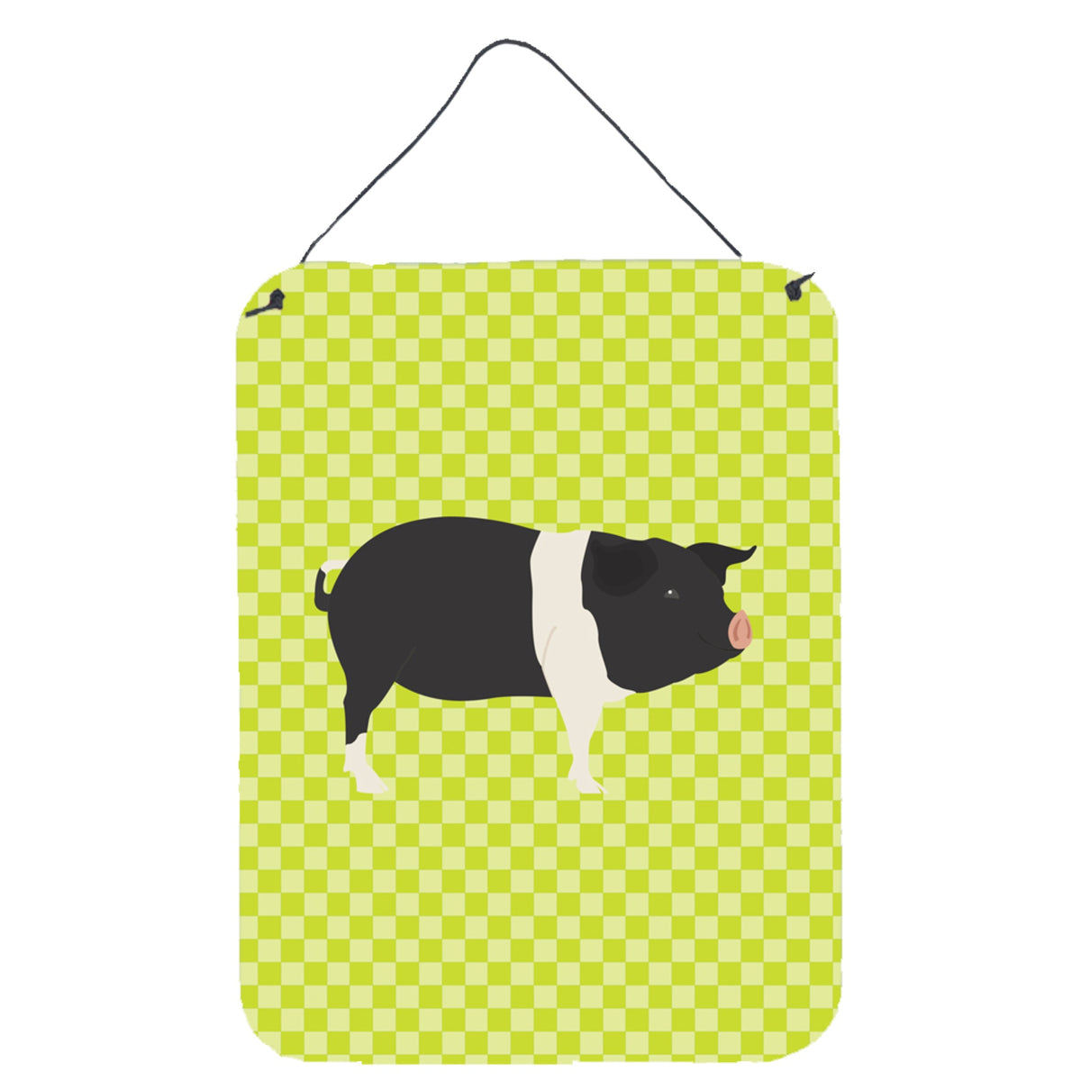 CarolineS Treasures Hampshire Pig Green Metal Print, 16Hx12W, Multicolor