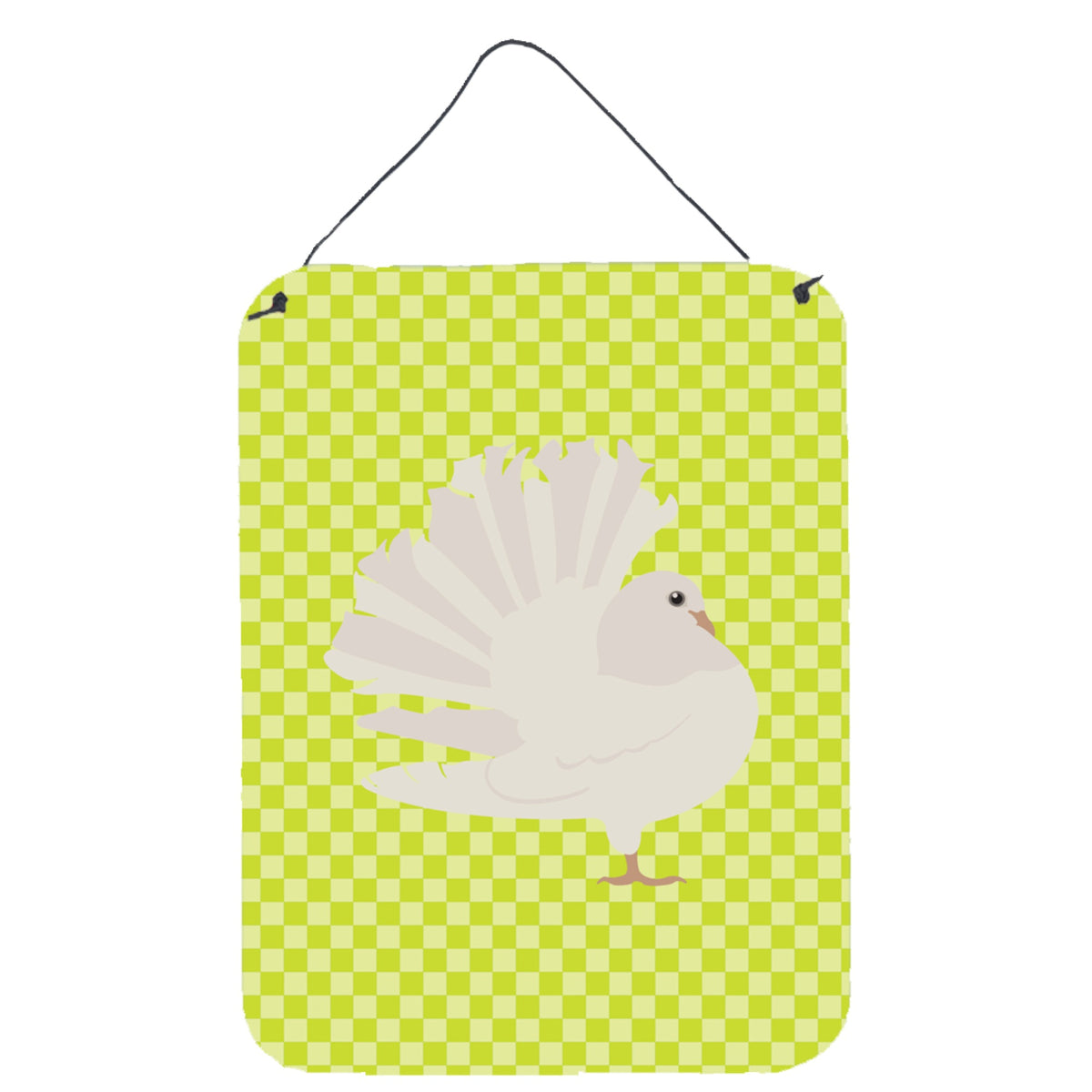 CarolineS Treasures Silver Fantail Pigeon Green Metal Print, 16Hx12W, Multicolor