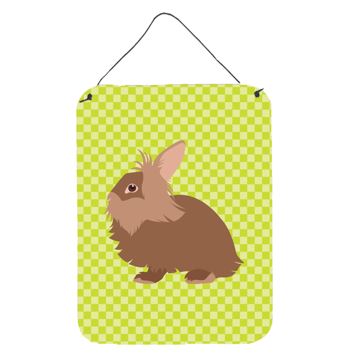 CarolineS Treasures Lionhead Rabbit Green Metal Print, 16Hx12W, Multicolor