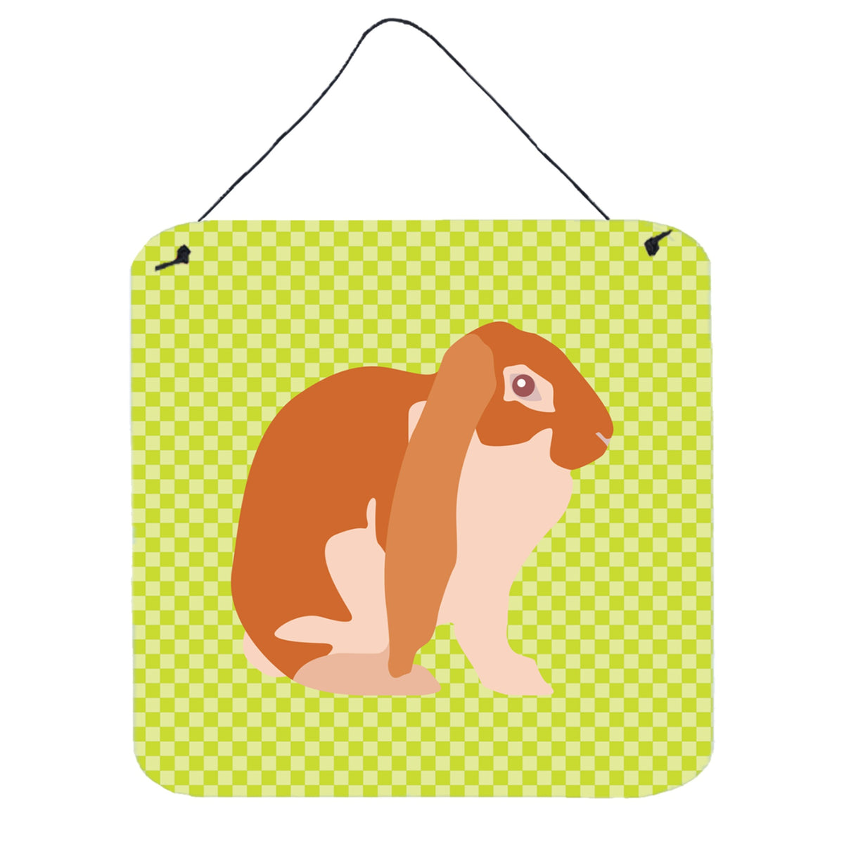 CarolineS Treasures Green English Lop Rabbit Metal Print, 6Hx6W