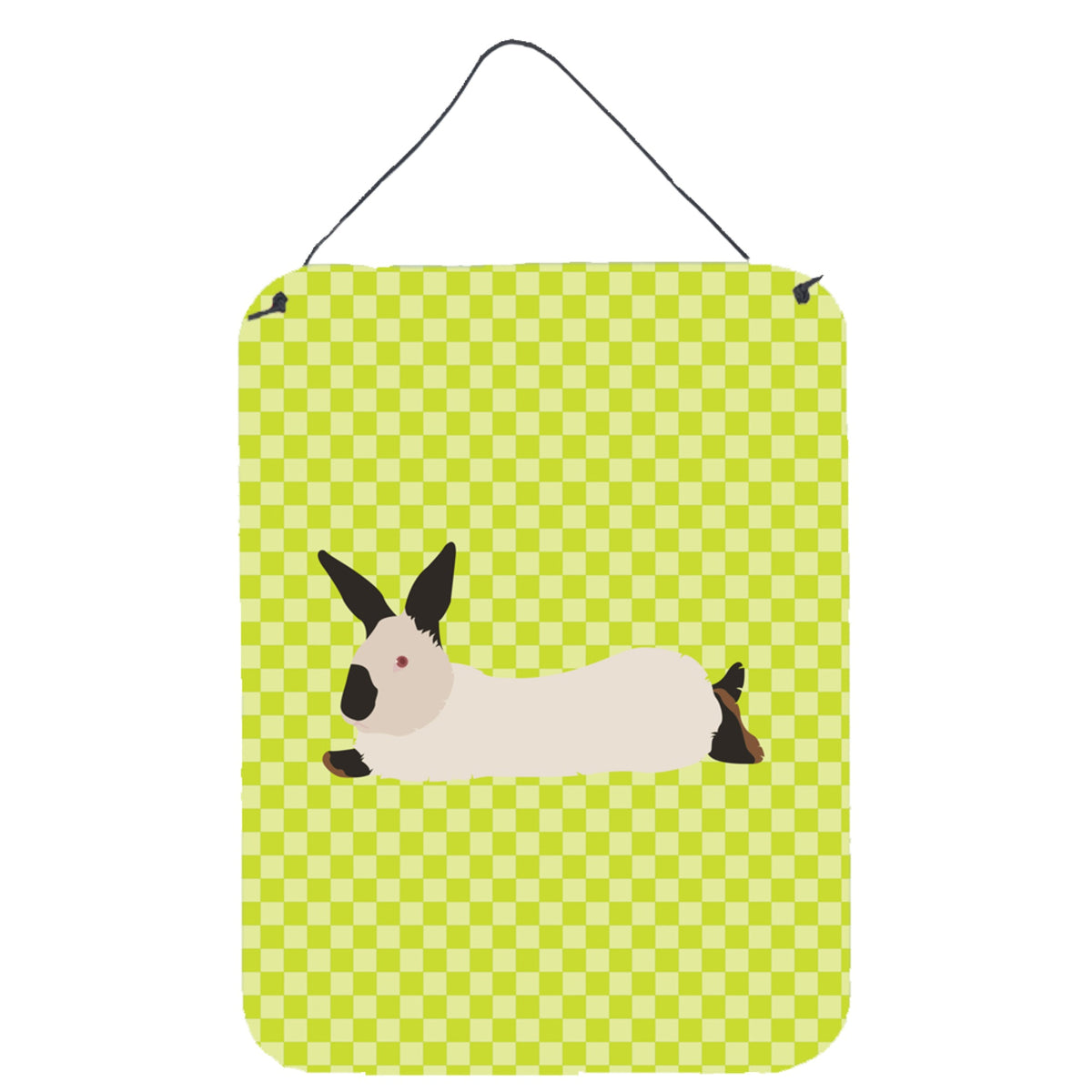 CarolineS Treasures California White Rabbit Green Metal Print, 16Hx12W, Multicolor