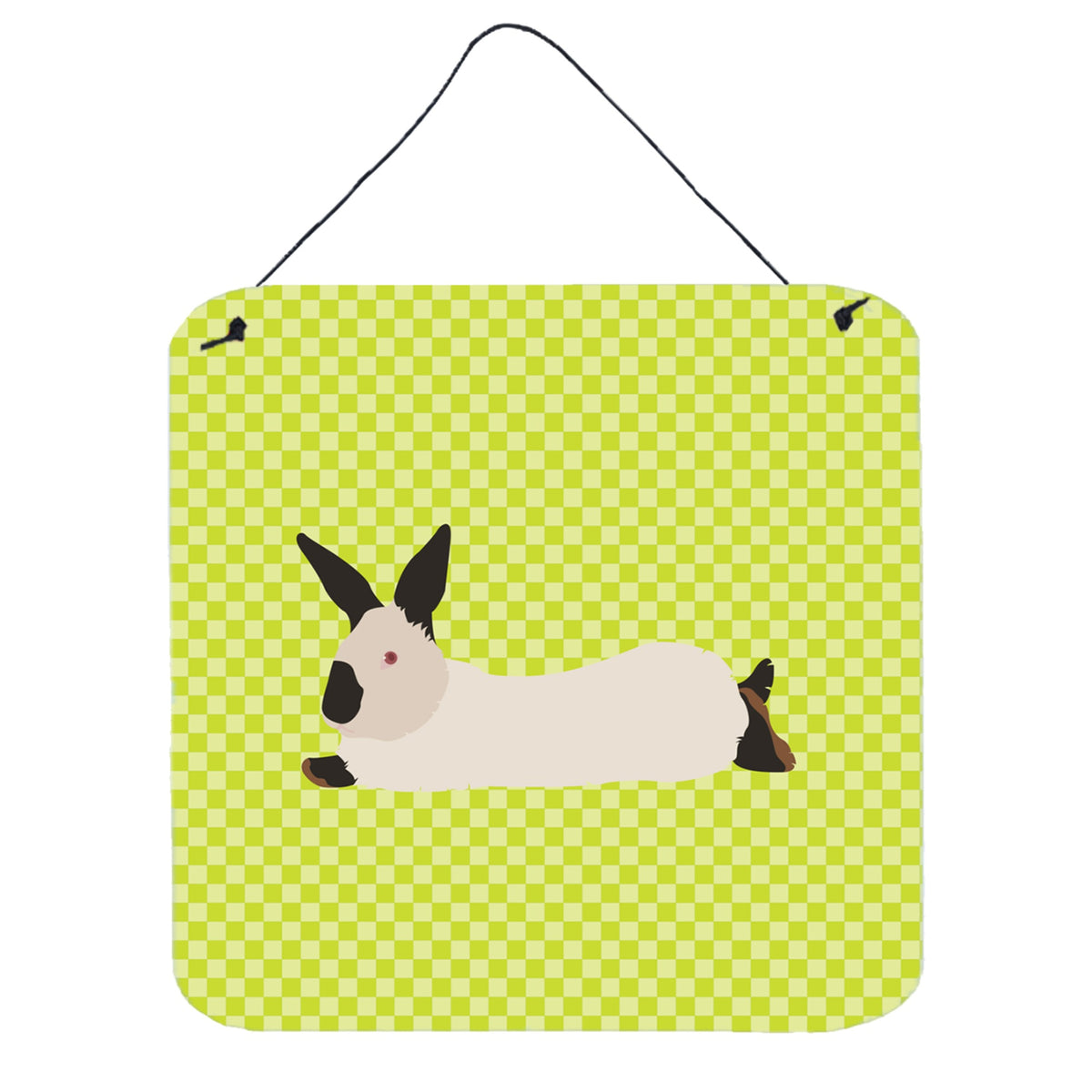 CarolineS Treasures Green California White Rabbit Metal Print, 6Hx6W
