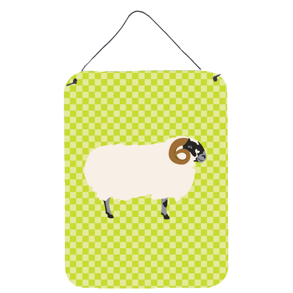 CarolineS Treasures Scottish Blackface Sheep Green Metal Print, 16Hx12W, Multicolor