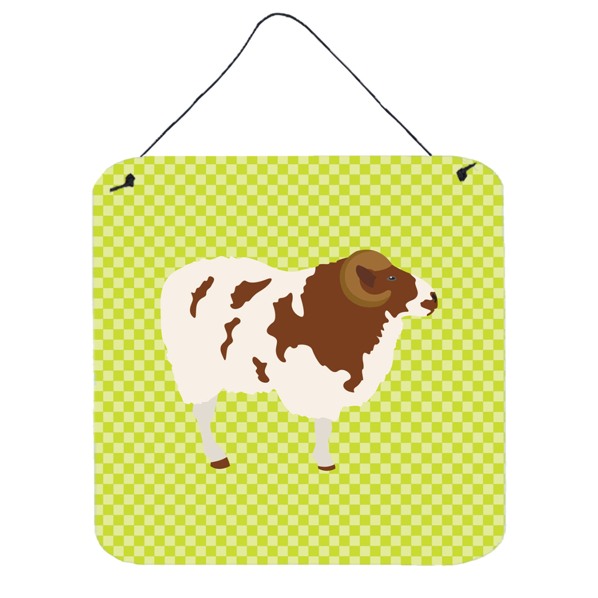 CarolineS Treasures Green Jacob Sheep Metal Print, 6 Inch  Inch  H X 6 Inch  Inch  W