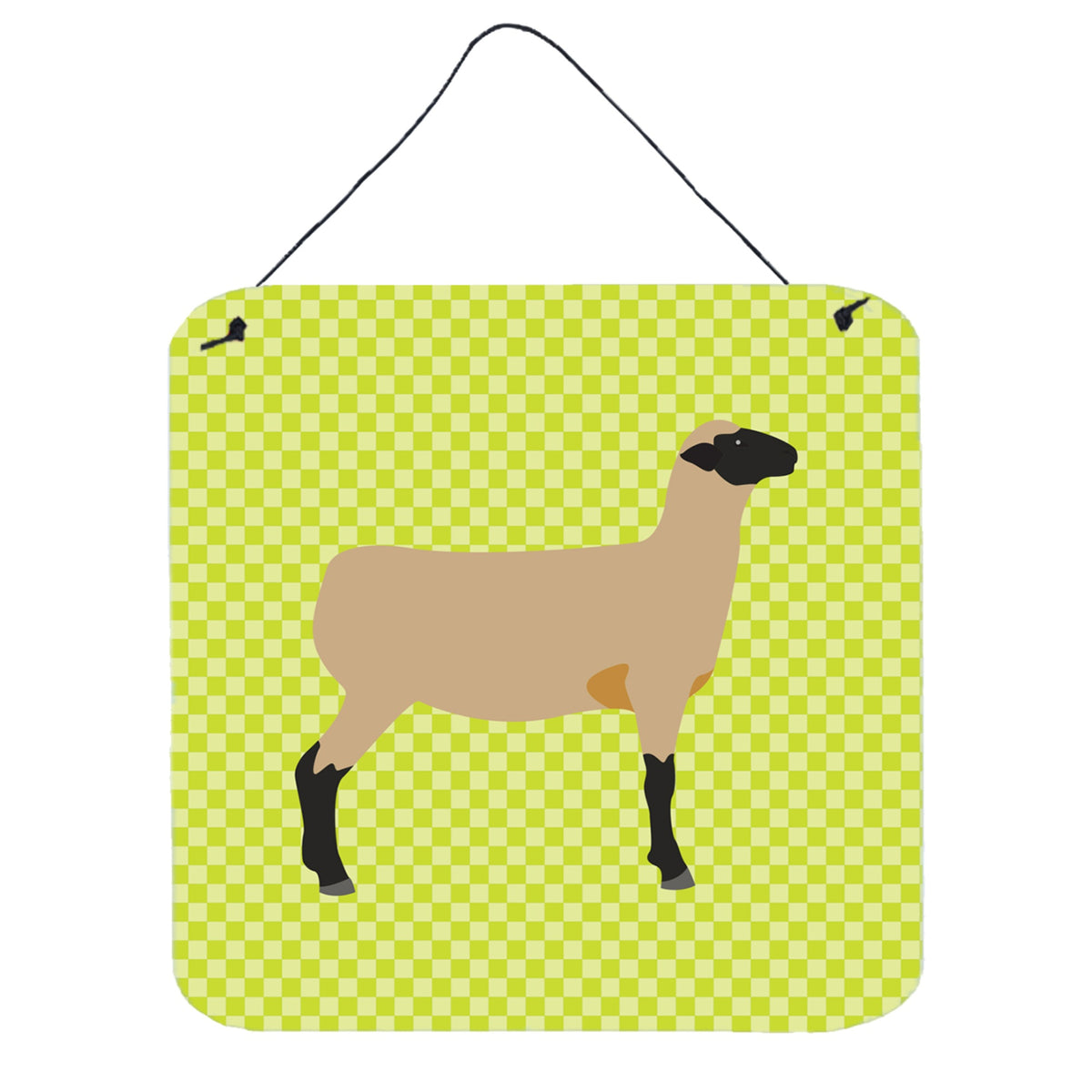 CarolineS Treasures Green Hampshire Down Sheep Metal Print, 6 Inch  Inch  H X 6 Inch  Inch  W