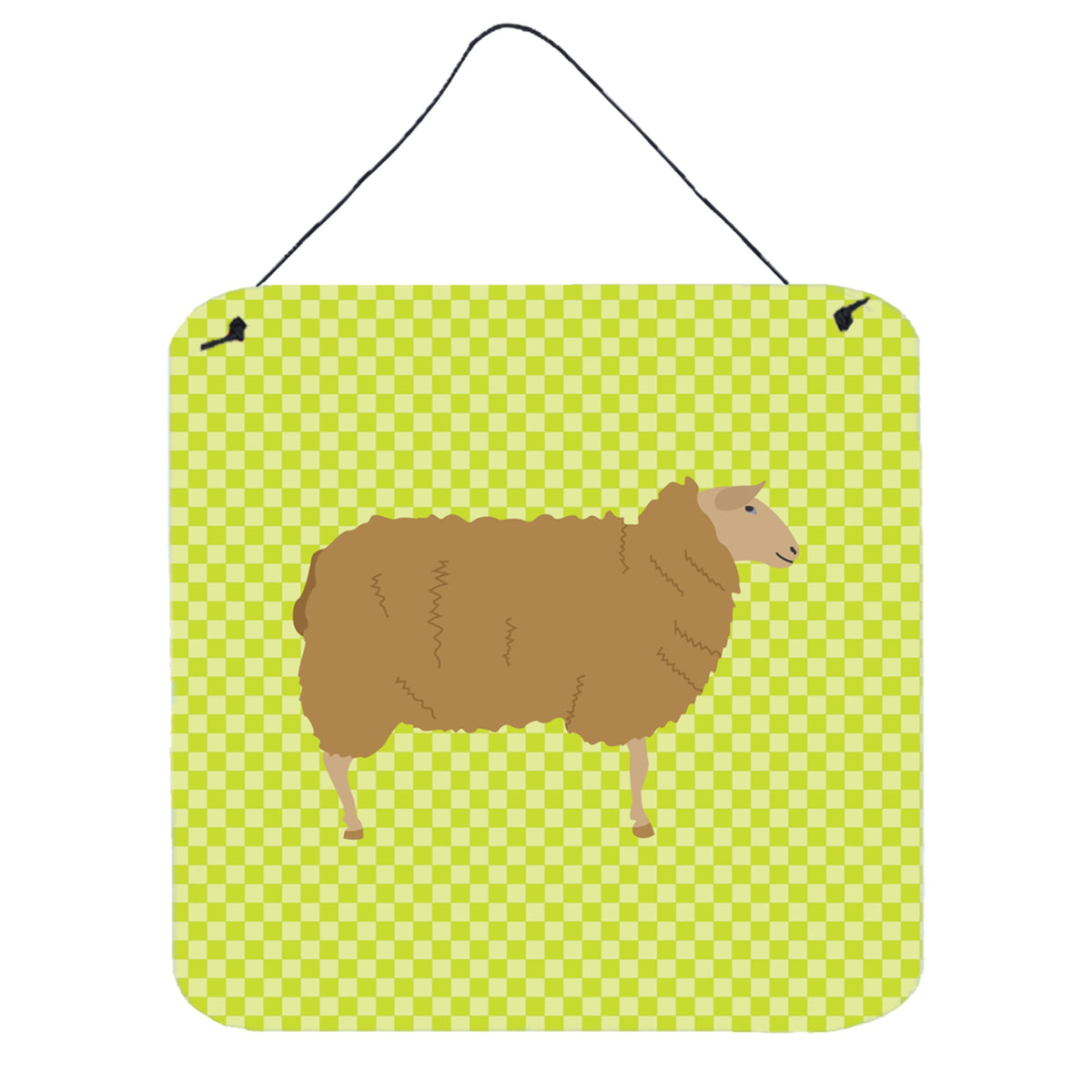 CarolineS Treasures Green East Friesian Sheep Metal Print, 6 Inch  Inch  H X 6 Inch  Inch  W