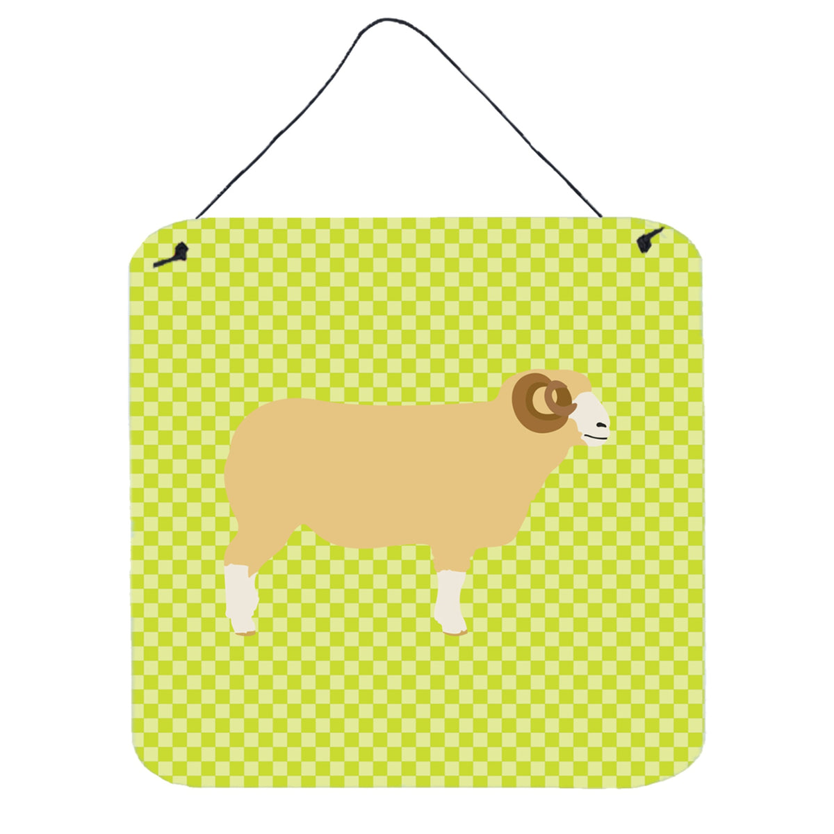 CarolineS Treasures Green Horned Dorset Sheep Metal Print, 6 Inch  Inch  H X 6 Inch  Inch  W