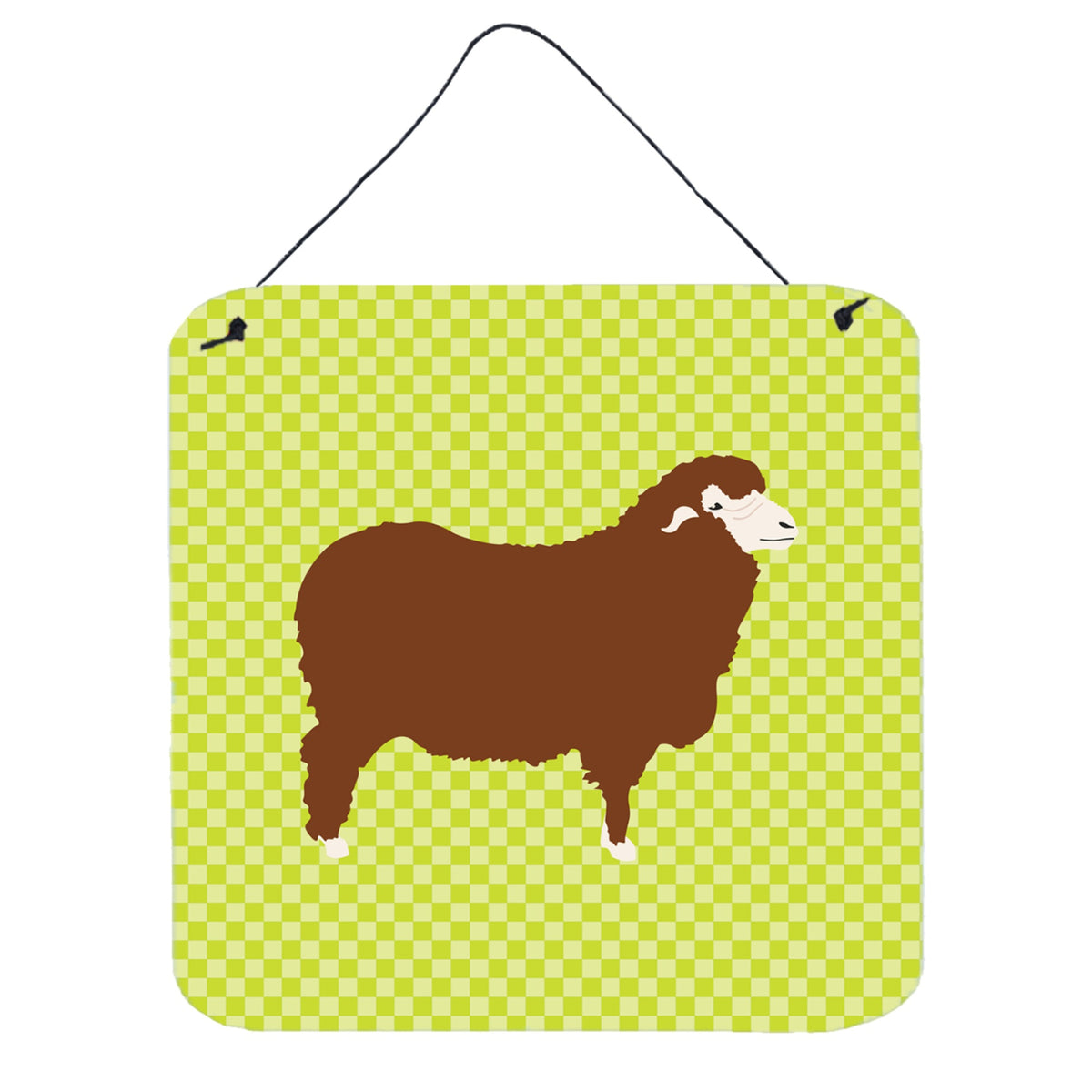 CarolineS Treasures Green Merino Sheep Metal Print, 6 Inch  Inch  H X 6 Inch  Inch  W