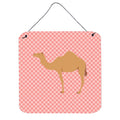 CarolineS Treasures Pink Arabian Camel Dromedary Check Metal Print, 6Hx6W